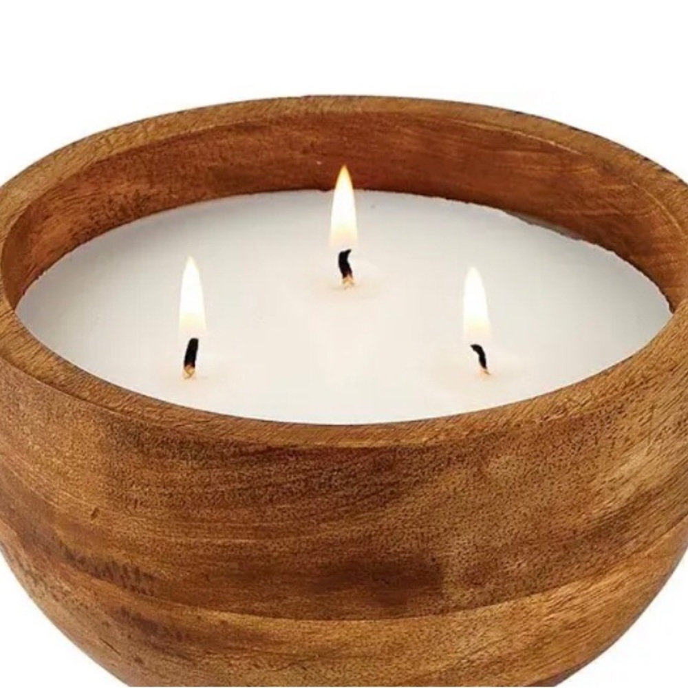 WOODEN BOWL CANDLE